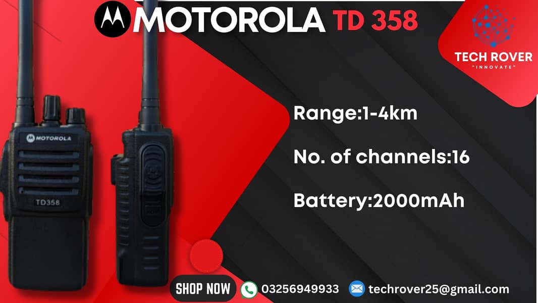 Walkie Talkie | Motorola TD 358 | Wireless | Two Way Radio | wireless 0