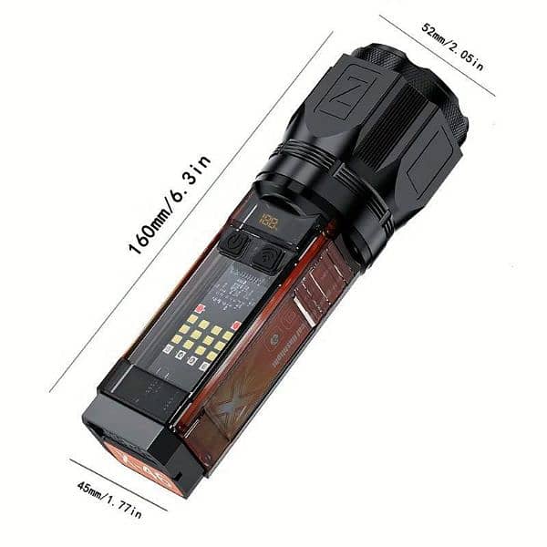 Rechargeable type c flashlight camping gear led torch light 4