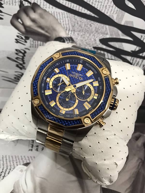 INVICTA-AVIATOR-TWO TONE GOLD-NEW ORIGINAL WATCH-RADO-OMEGA-ROLEX-TAG 2