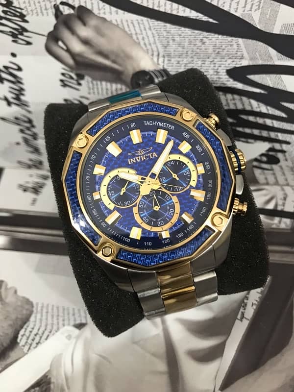 INVICTA-AVIATOR-TWO TONE GOLD-NEW ORIGINAL WATCH-RADO-OMEGA-ROLEX-TAG 4