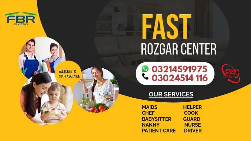 We Provide Cook, Babysitters, Care taker , Drivers, Home maids staff 0