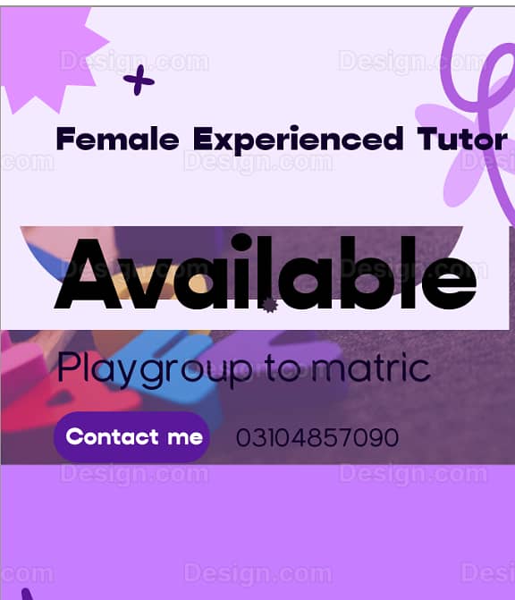 Experienced female tutor Available 0