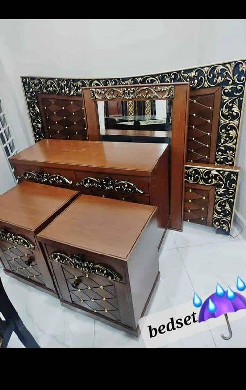 Complete Bed Set | bed | Side tables| Dressing table | King size bed 5