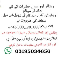 STAFF REQUIRED FOR OFFICE