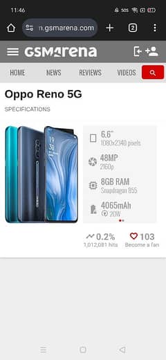 oppo Reno 5g for gaming and camera lover mobile PTA non approved