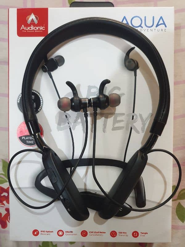 Audionic Aqua Neckband, In Ear Headphone, Wireless Bluetooth 5.0 0