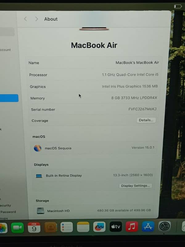 MACBOOK AIR 2020 13 INCH CORE I5 8GB RAM 512GB SSD QUANTITY AVAILABLE 6