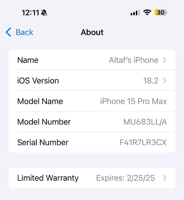 iPhone 15 pro max 256 gb LLA model 9