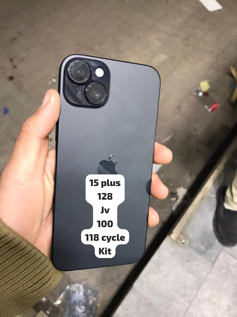 IPHONE 15 PLUS 128 JV 118  KIT BLACK ONLY PHONE WATERPACK 0