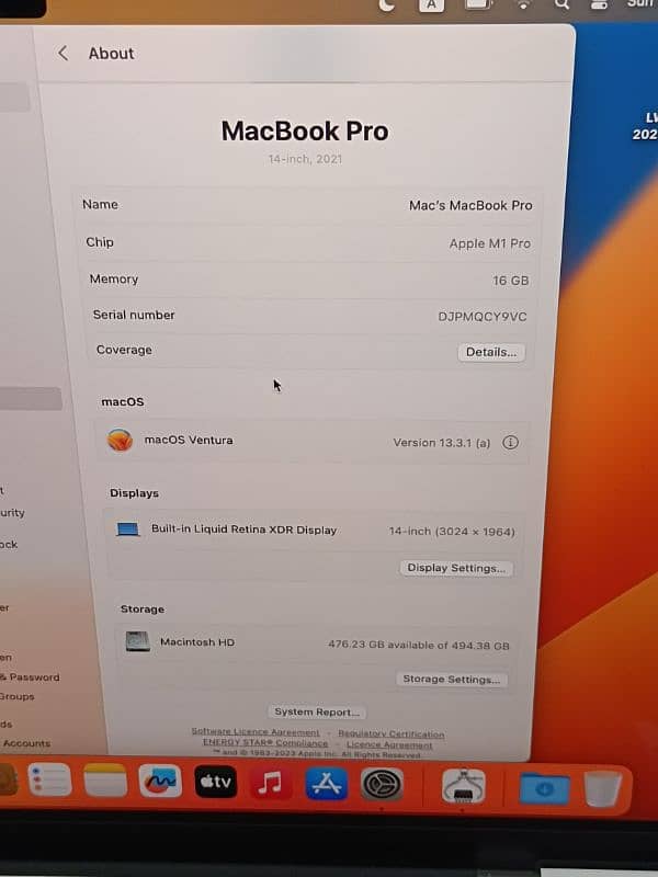 BOX OPEN MACBOOK PRO M1 2021 14 INCH 16GB RAM 512GB SSD LESS CYCLE 11