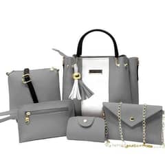 Stylish women leather handbag set.