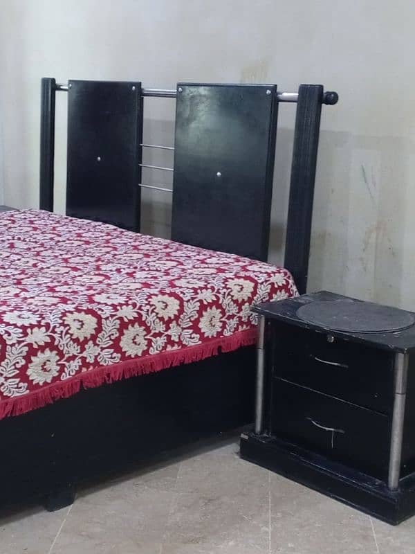 solid wood bed with 2 side tables, mattress not included 1