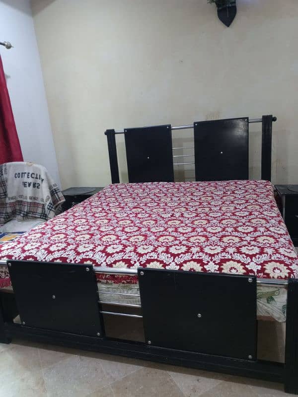 solid wood bed with 2 side tables, mattress not included 2