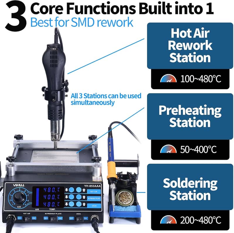 YIHUA 853AAA Soldering Station BGA Rework Station In Pakistan 1