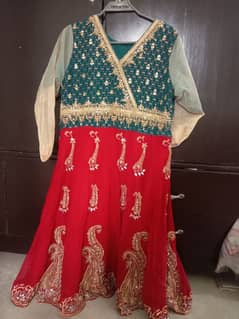 embrobbed frock and dupatta