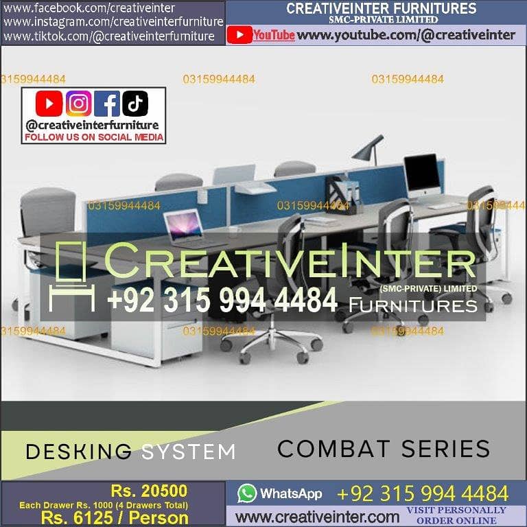 Office Table Workstation Gaming Desk Study Computer Chair Working Hom 7