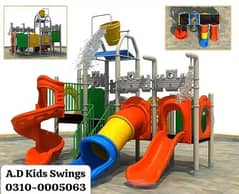 Multiple Swings & Slide| Wooden Tree House |Seesaw| Bench|Gazibo