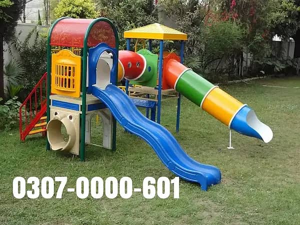 Multiple Swings & Slide| Wooden Tree House |Seesaw| Bench|Gazibo 10