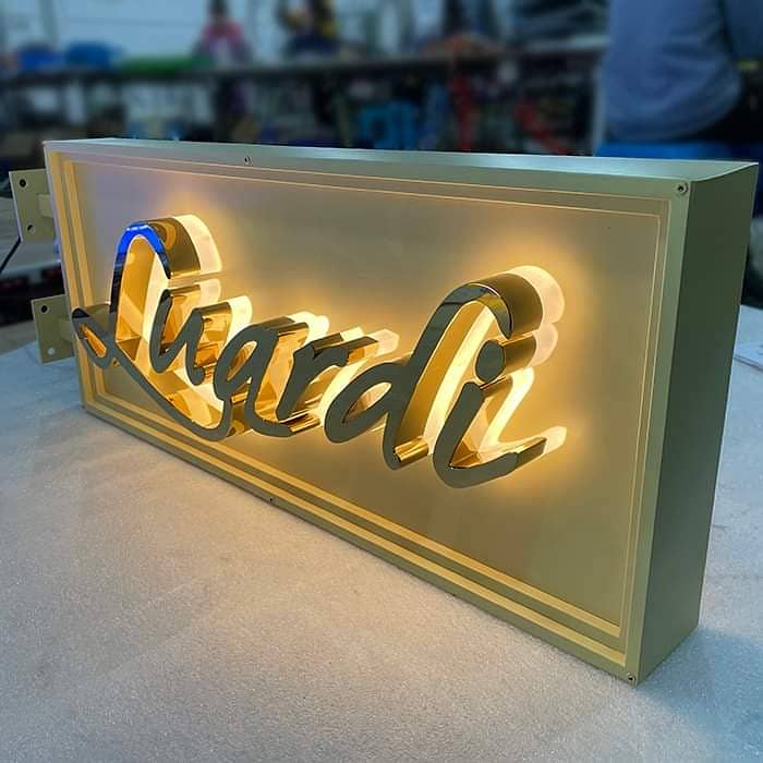 3d sign board, acrylic sign Steel sign boards . Led sign board 1