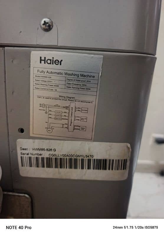 Haier washing machine fully automated one touch solution ( HWM85-826) 10