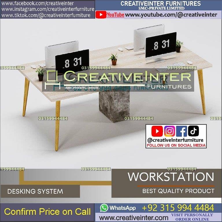 Office Table Workstation Gaming Desk Study Computer Chair Working Hom 16