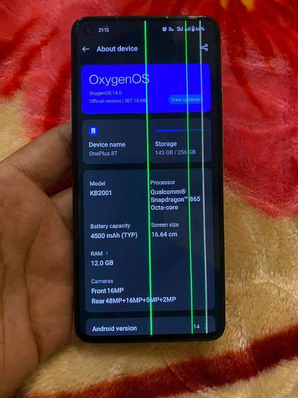 OnePlus 8t 12+12 256 GB dual PTA 10