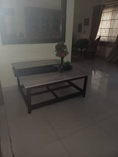 Center table pure marbel and mix of teak wood