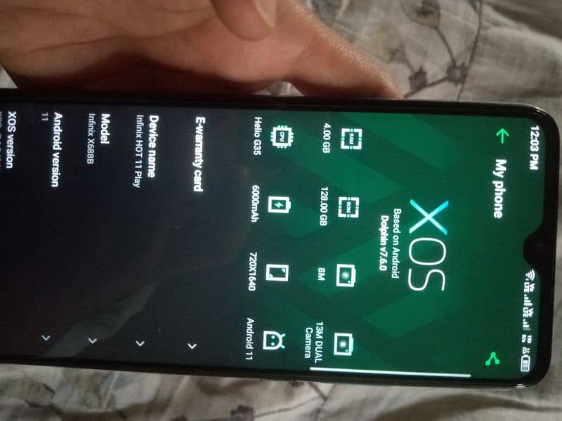 infinix hot 11 play 4/128 urgent sale with box 0