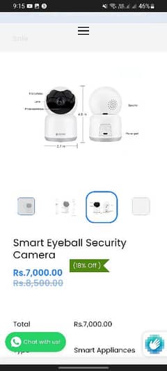 Okasha smart eyeball 360 CCTV camera. Contact number 0320-4312968