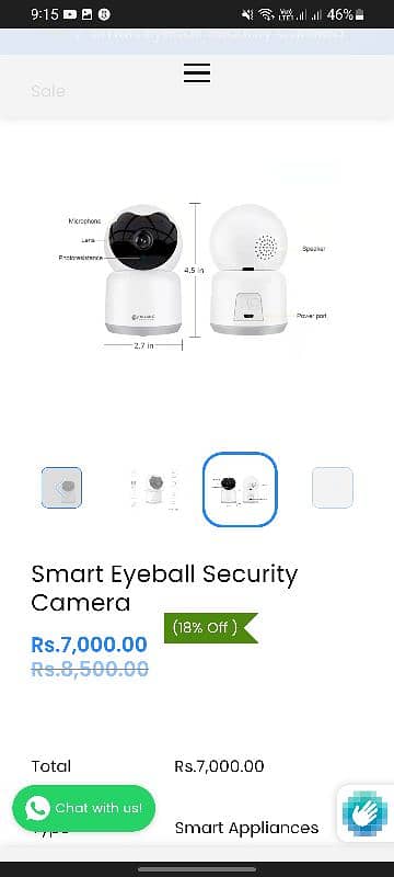 Okasha smart eyeball 360 CCTV camera. Contact number 0320-4312968 0