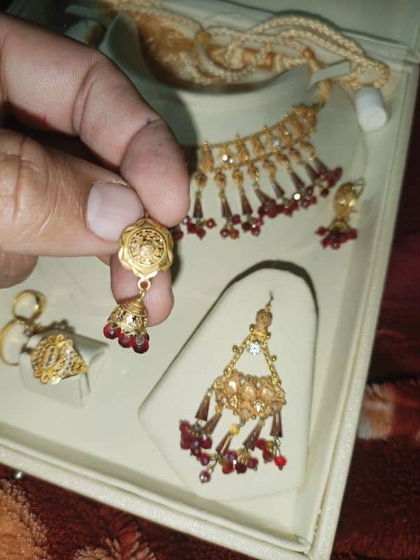 ORIGINAL Gold jewellery 1.25 Tola Set , 2 Ring , adha Tola Kanty alg 3