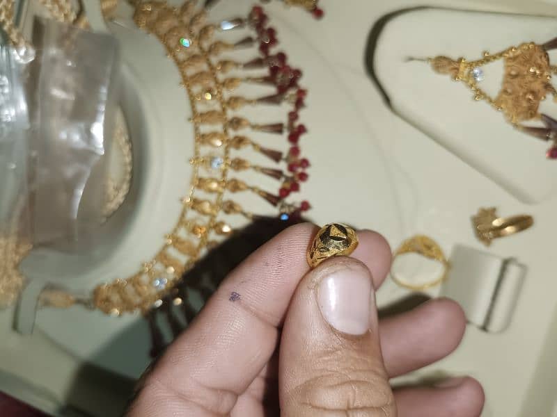 ORIGINAL Gold jewellery 1.25 Tola Set , 2 Ring , adha Tola Kanty alg 7