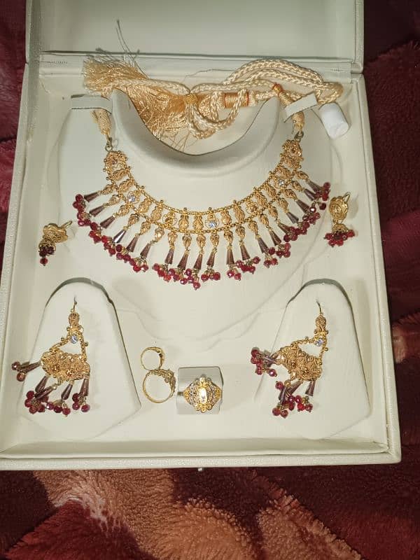 ORIGINAL Gold jewellery 1.25 Tola Set , 2 Ring , adha Tola Kanty alg 10