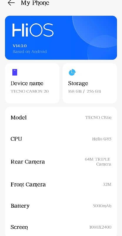 Tecno Camon 20 8+5 Ram 256 Rom Only Mobile & Original Charger WhatsApp 11