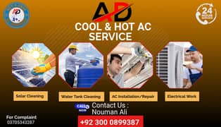 Electrician, AC services, Solar wash, Fridge Repair, Water tank clean