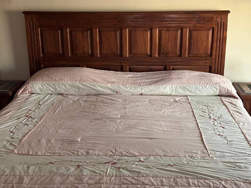 Double bed with side tables for sale 0