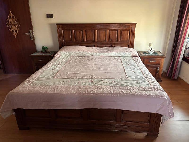 Double bed with side tables for sale 2