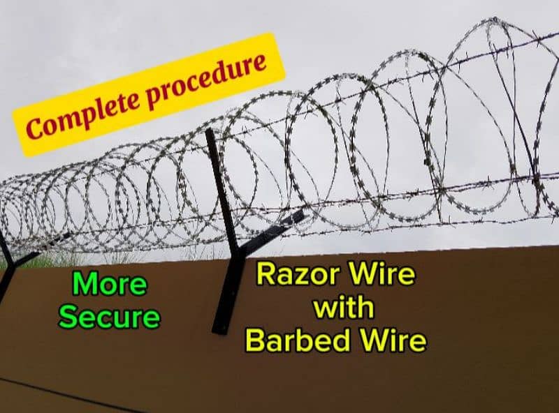 installation of Chainlink Fence Concertina Barbed Razor Wire 2