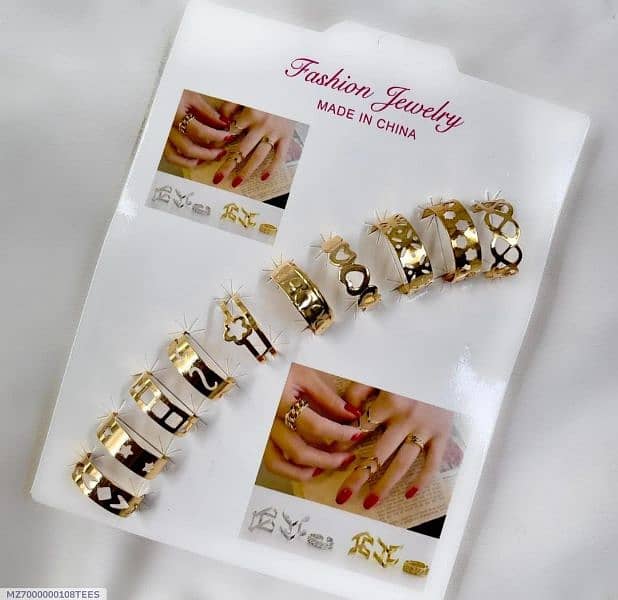 Gold plated adjustable Rings set 0