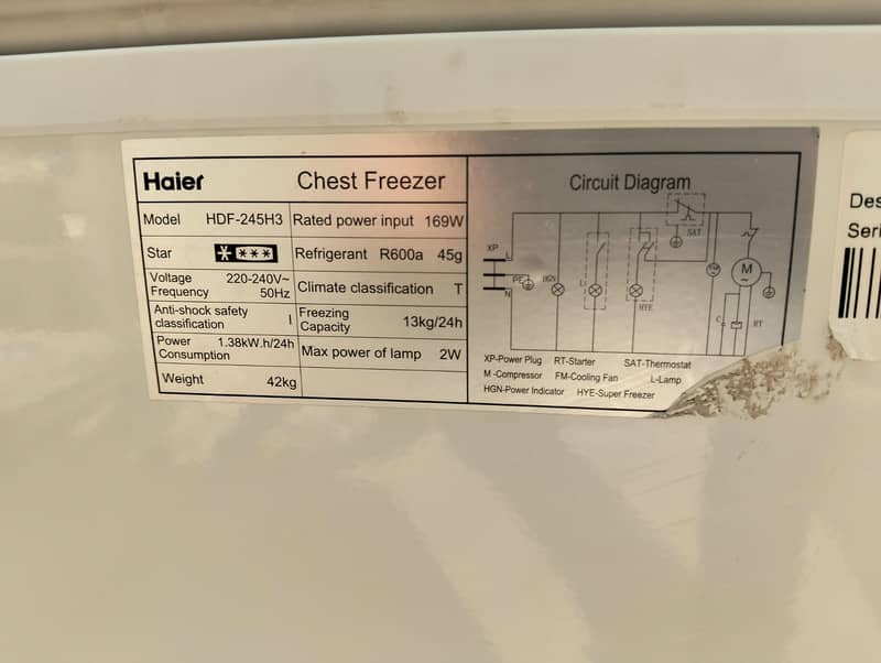 Haier  D freezer Singel door (0306=4462/443) Paappuset 7