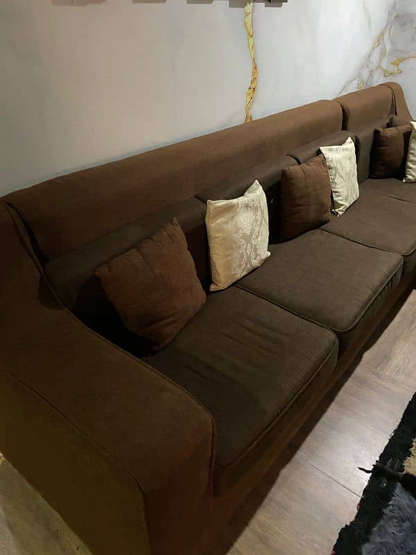 L-Shaped Sofa Brown Colour 9/10 Condition - Must Sell 0