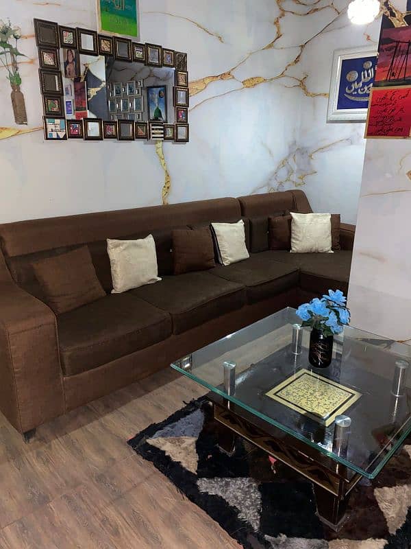 L-Shaped Sofa Brown Colour 9/10 Condition - Must Sell 3