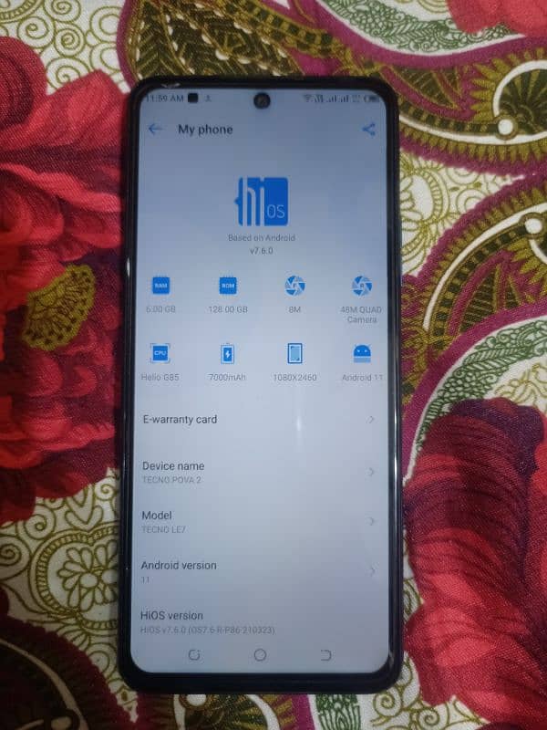 Tecno Pova 2 PTA Approved 6/128 with box 7000 mah Big battery 4