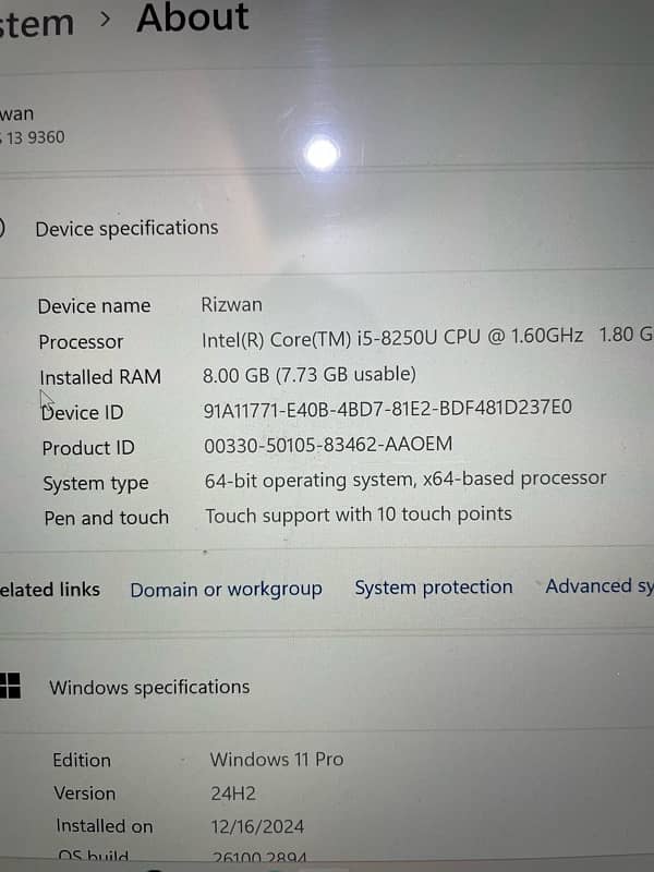 Dell Xps 13  4K  8th gen touch bezel less 5