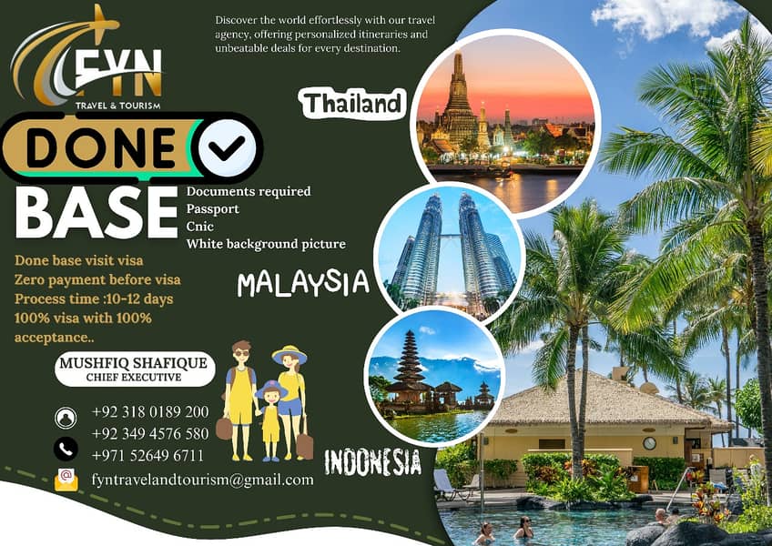 Thailand, Malaysia & Indonesia Visit Visa – 100% Guaranteed! 0