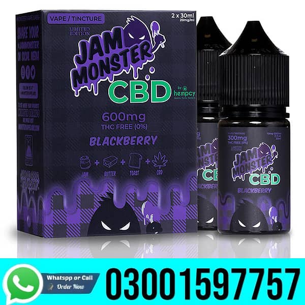 Jam Monster CBD Vape Juice Blackberry In Faisalabad - 03001597757 0