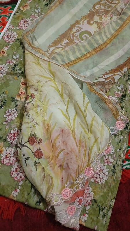 3pcs unstitched embroidery lawn fabric 1