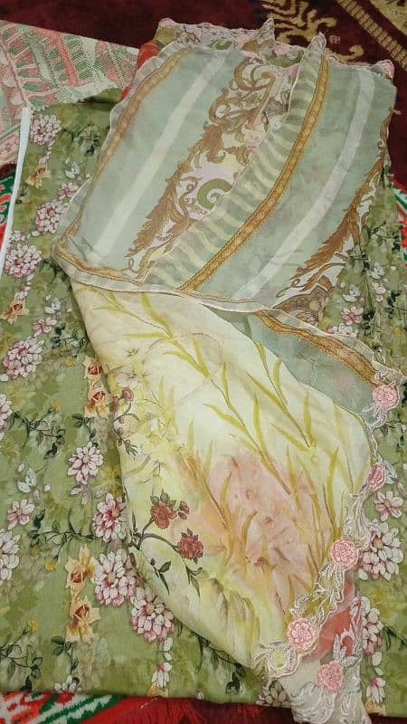 3pcs unstitched embroidery lawn fabric 2