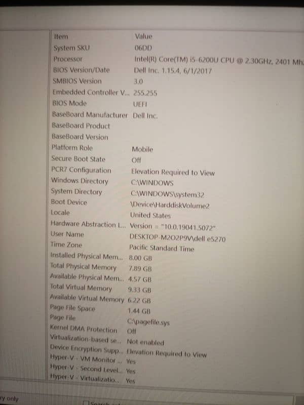 Dell laptop cod I5 0