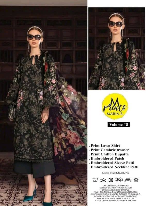 3pcs mprints unstitched embroidery lawn 2